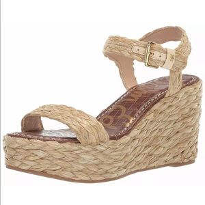 Sam Edelman Deena Beige Woven Wedges